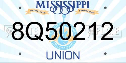 8Q50212 Mississippi License Plate