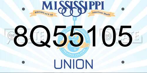 8Q55105 Mississippi License Plate