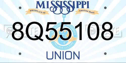8Q55108 Mississippi License Plate