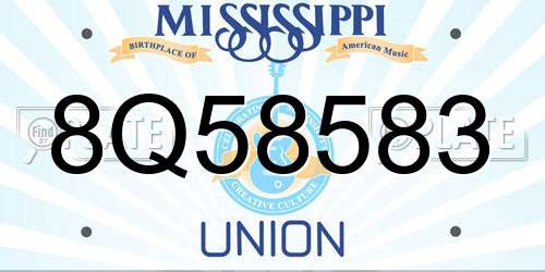 8Q58583 Mississippi License Plate