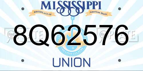 8Q62576 Mississippi License Plate