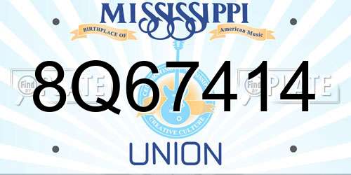 8Q67414 Mississippi License Plate