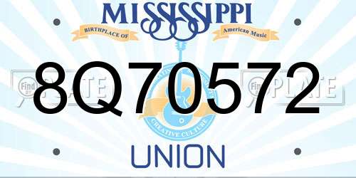 8Q70572 Mississippi License Plate