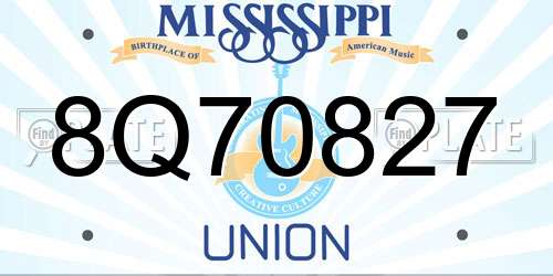 8Q70827 Mississippi License Plate