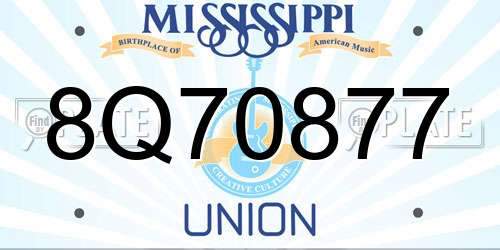 8Q70877 Mississippi License Plate