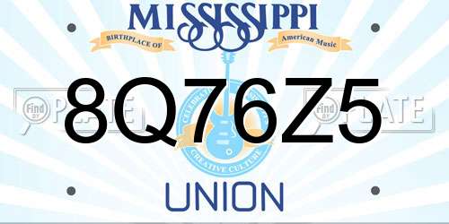8Q76Z5 Mississippi License Plate