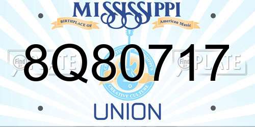 8Q80717 Mississippi License Plate
