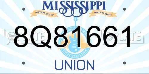 8Q81661 Mississippi License Plate