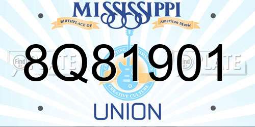 8Q81901 Mississippi License Plate