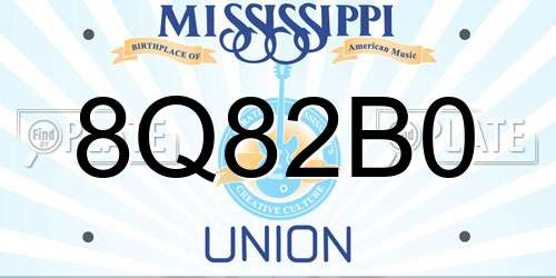 8Q82B0 Mississippi License Plate