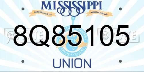 8Q85105 Mississippi License Plate