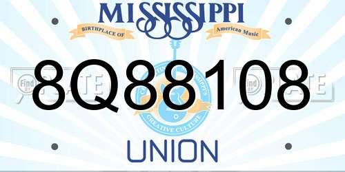 8Q88108 Mississippi License Plate