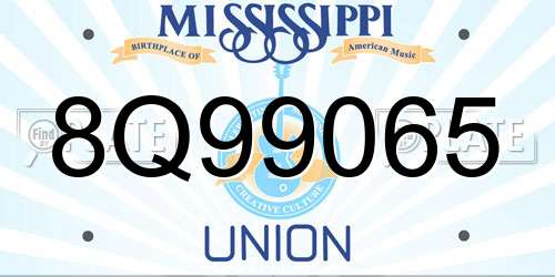 8Q99065 Mississippi License Plate