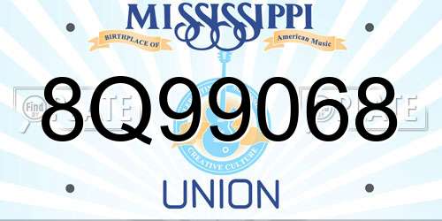 8Q99068 Mississippi License Plate