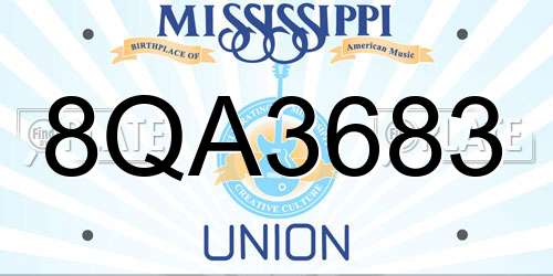 8QA3683 Mississippi License Plate