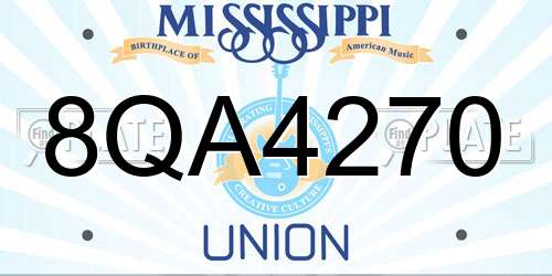 8QA4270 Mississippi License Plate