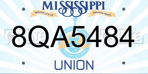8QA5484 Mississippi License Plate