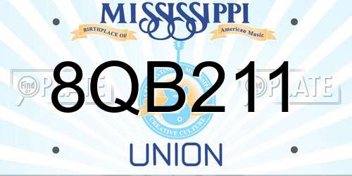 8QB211 Mississippi License Plate