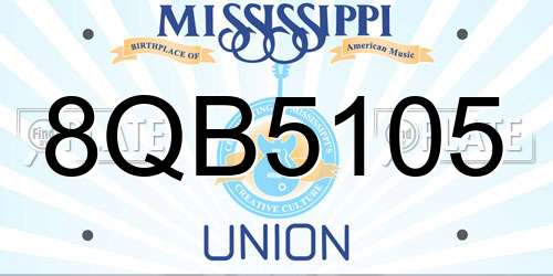 8QB5105 Mississippi License Plate