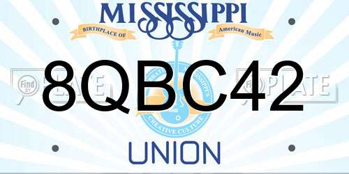 8QBC42 Mississippi License Plate