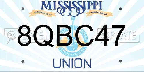 8QBC47 Mississippi License Plate