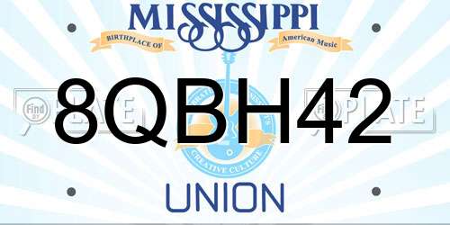 8QBH42 Mississippi License Plate