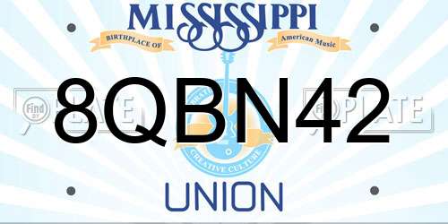 8QBN42 Mississippi License Plate