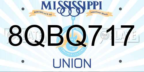 8QBQ717 Mississippi License Plate