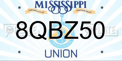 8QBZ50 Mississippi License Plate