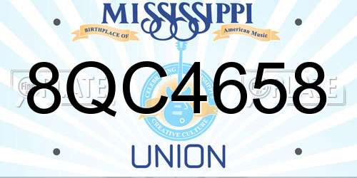 8QC4658 Mississippi License Plate