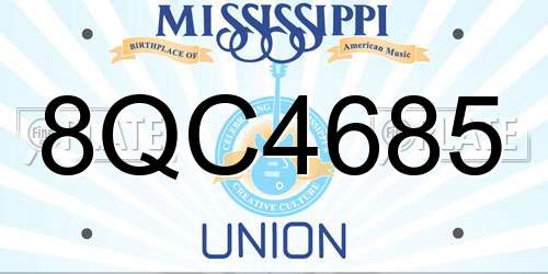 8QC4685 Mississippi License Plate