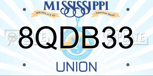 8QDB33 Mississippi License Plate