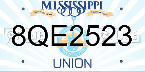 8QE2523 Mississippi License Plate