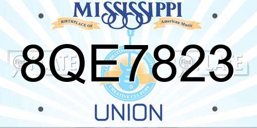 8QE7823 Mississippi License Plate