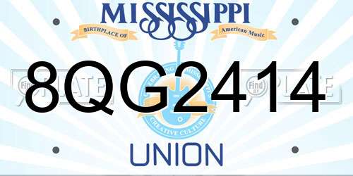 8QG2414 Mississippi License Plate
