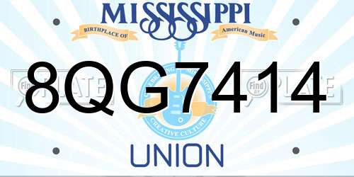8QG7414 Mississippi License Plate