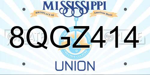 8QGZ414 Mississippi License Plate
