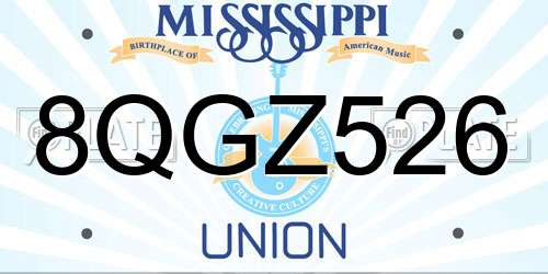 8QGZ526 Mississippi License Plate
