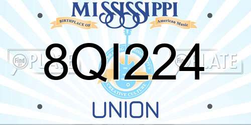 8QI224 Mississippi License Plate