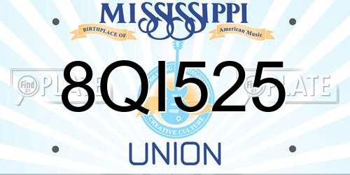 8QI525 Mississippi License Plate