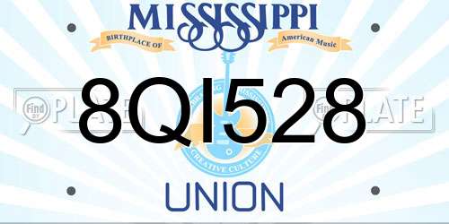 8QI528 Mississippi License Plate