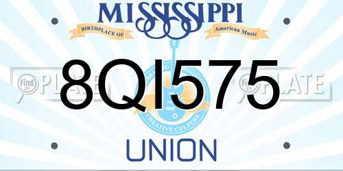 8QI575 Mississippi License Plate