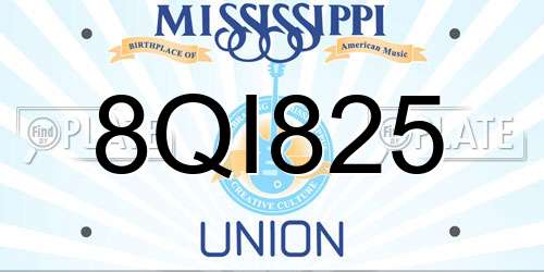 8QI825 Mississippi License Plate