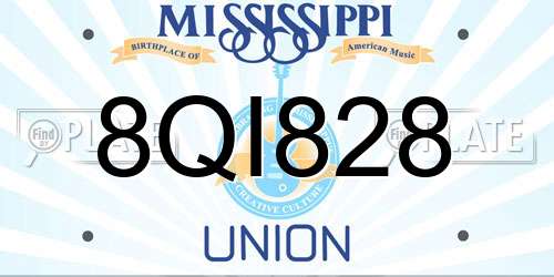 8QI828 Mississippi License Plate