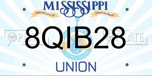 8QIB28 Mississippi License Plate