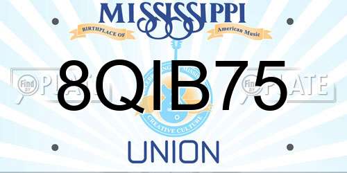 8QIB75 Mississippi License Plate