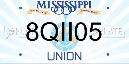 8QII05 Mississippi License Plate