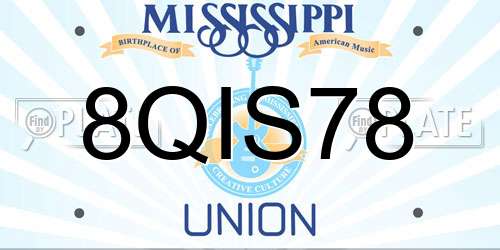 8QIS78 Mississippi License Plate