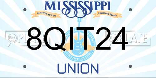 8QIT24 Mississippi License Plate