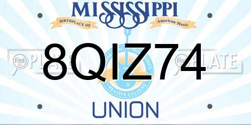 8QIZ74 Mississippi License Plate